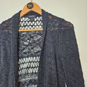 Lucky Brand Knit Flyaway Opening Lightweight Sweater, Women's Size Small, Navy